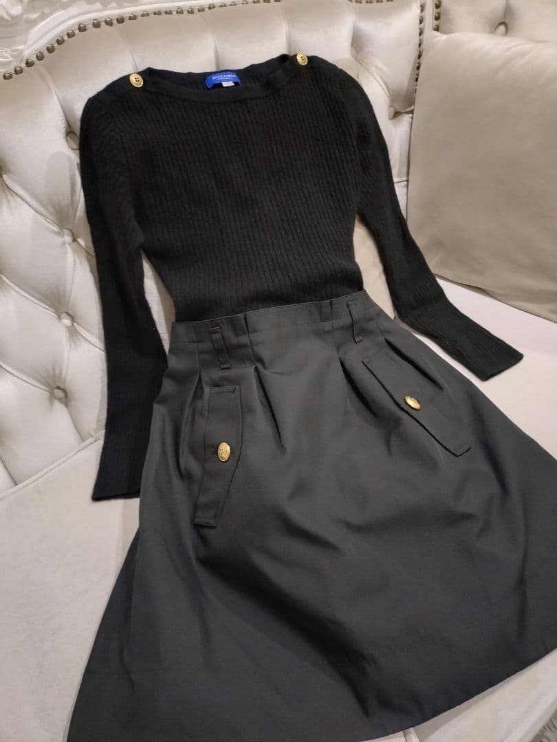 ブルーレーベル　クレストブリッジ　ドッキングワンピース　38　黒色