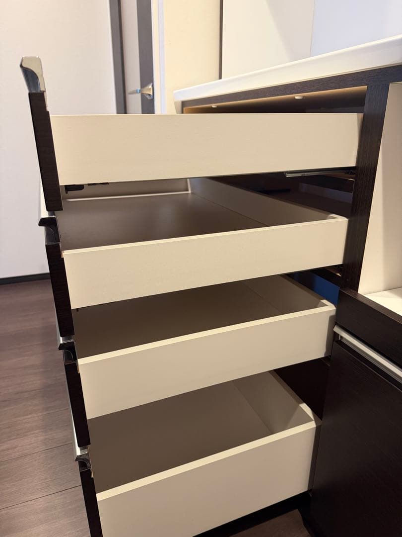※hana【美品】ダークブラウン 食器棚 幅約120cm ニトリ