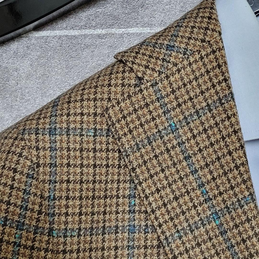 ★未使用近 ラルディーニ 秋冬 超高級ツイード ブラウン テーラードジャケット