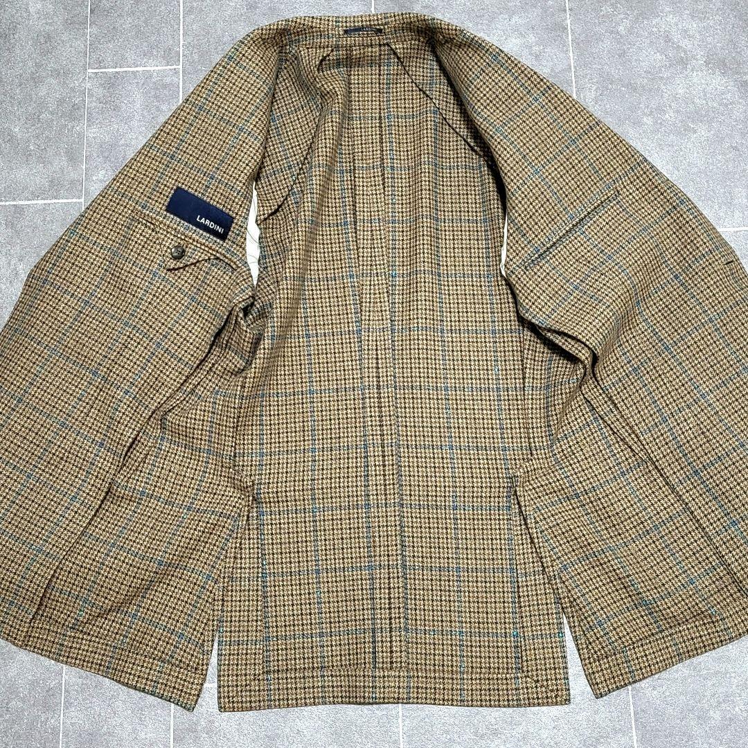 ★未使用近 ラルディーニ 秋冬 超高級ツイード ブラウン テーラードジャケット