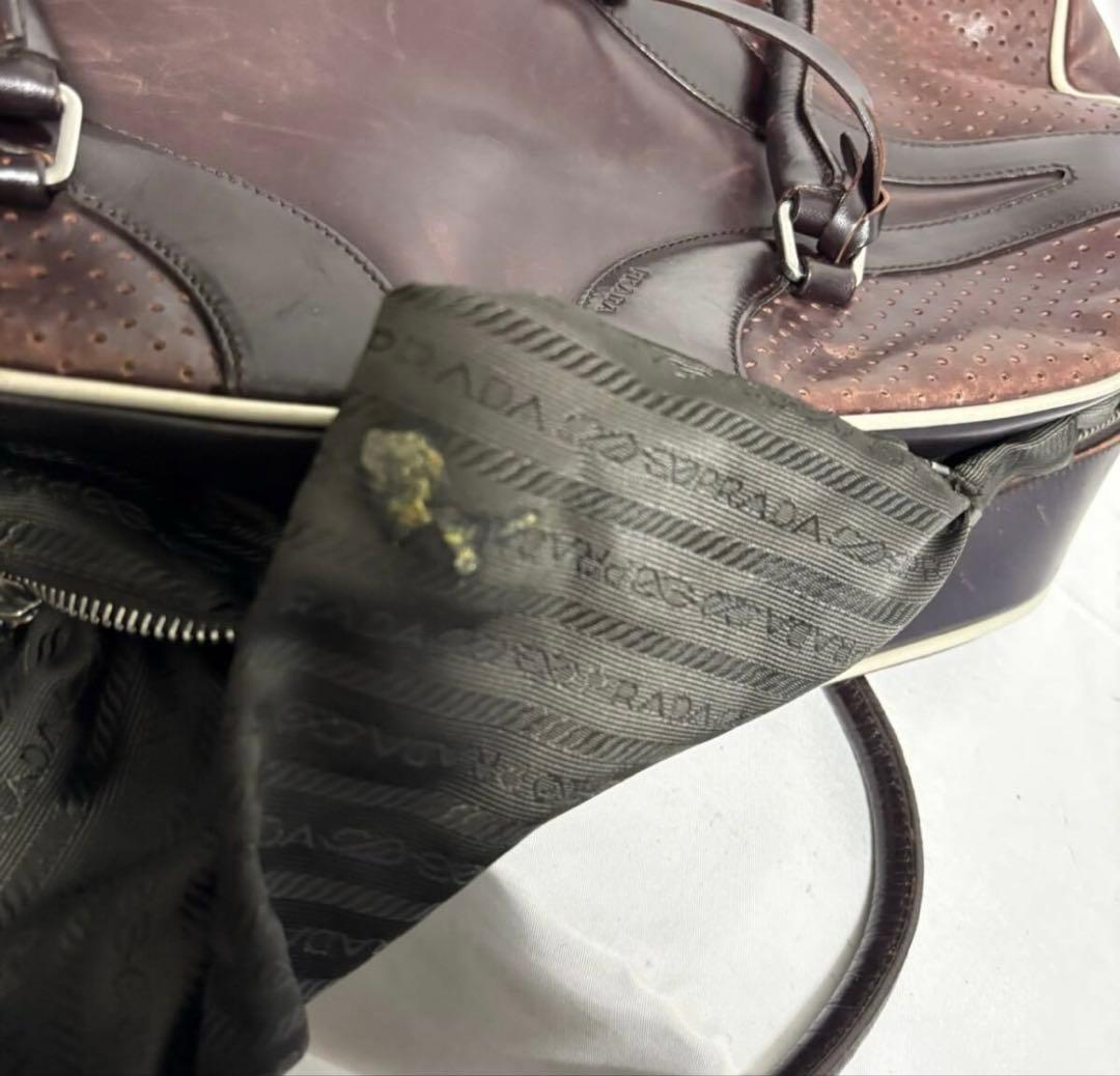 PRADA 2000SS プラダボーリングバッグミニボストンレザー 茶色