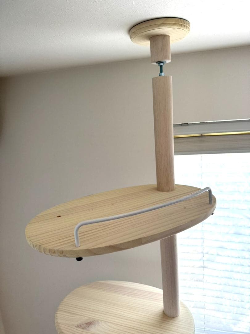 popichan　天然木　突っ張り型キャットタワー 5段 　2ｍ40ｃｍ