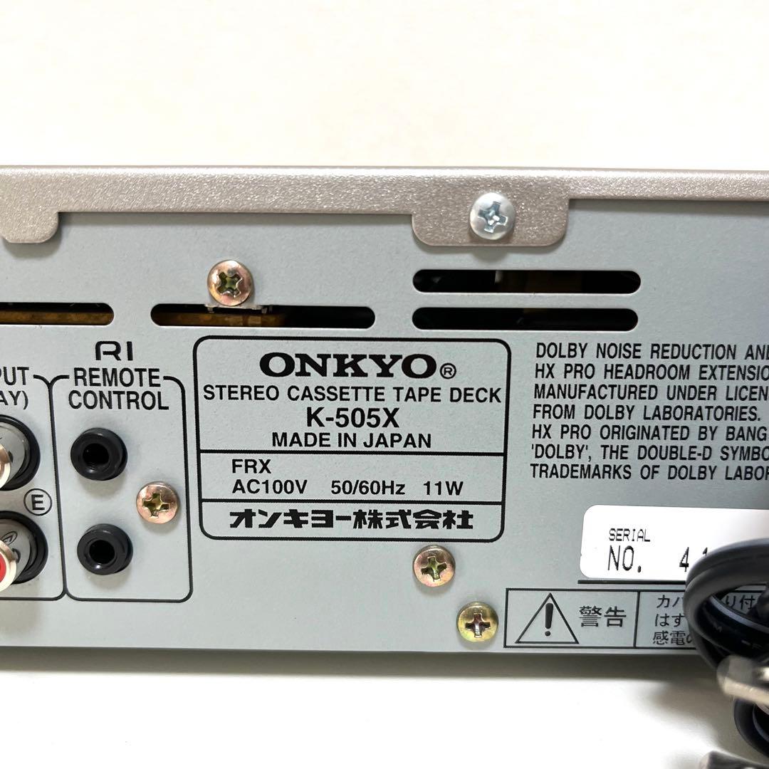 【動作品】ONKYO オンキョー ステレオ カセットテープ デッキ K-505X