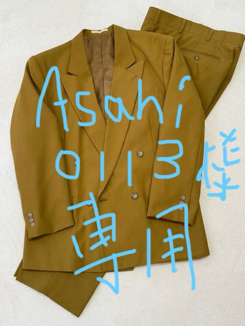 【菅田将暉】マスタードダブルスーツ ウール混　 サイズM