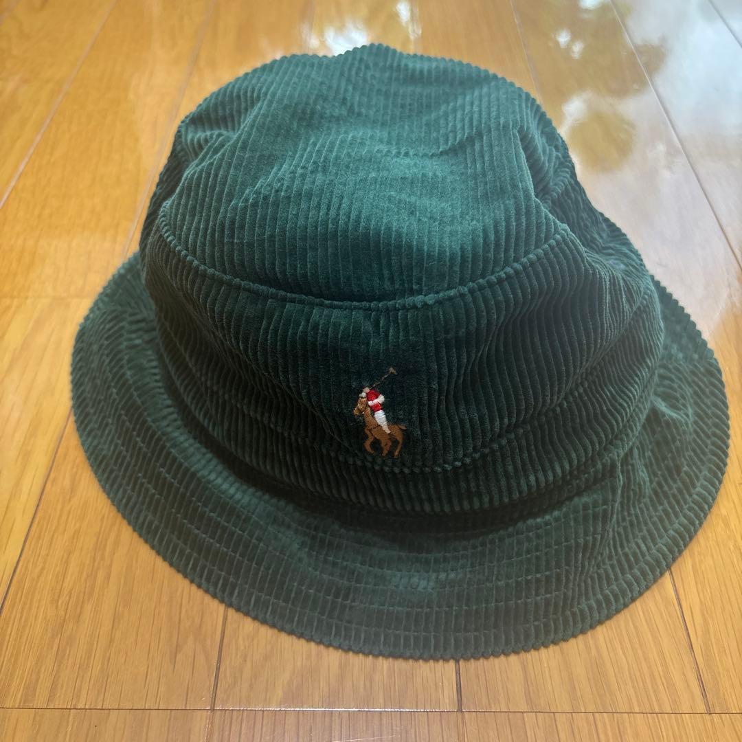 【新品】Polo ラルフローレン バケットハット L/XLグリーン コーディロイ