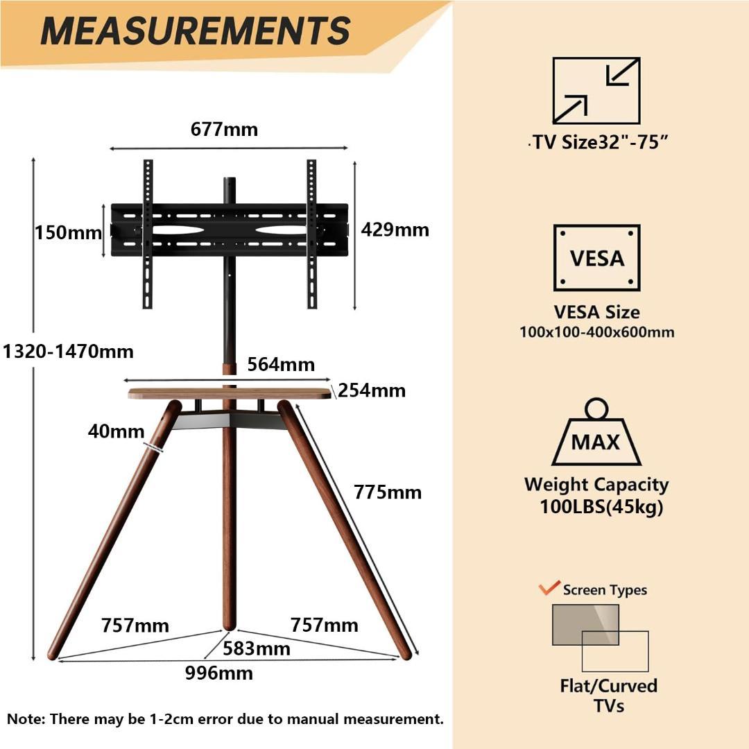 TVスタンド テレビスタンド ナチュラル 三脚スタンド