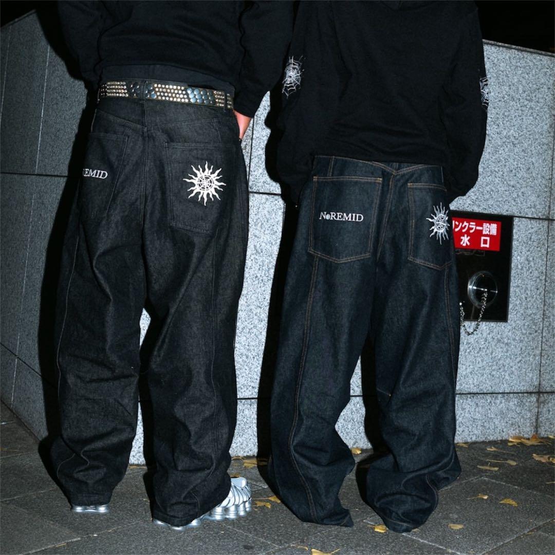 NoRemid 初期ブラックデニムパンツ　Mサイズ