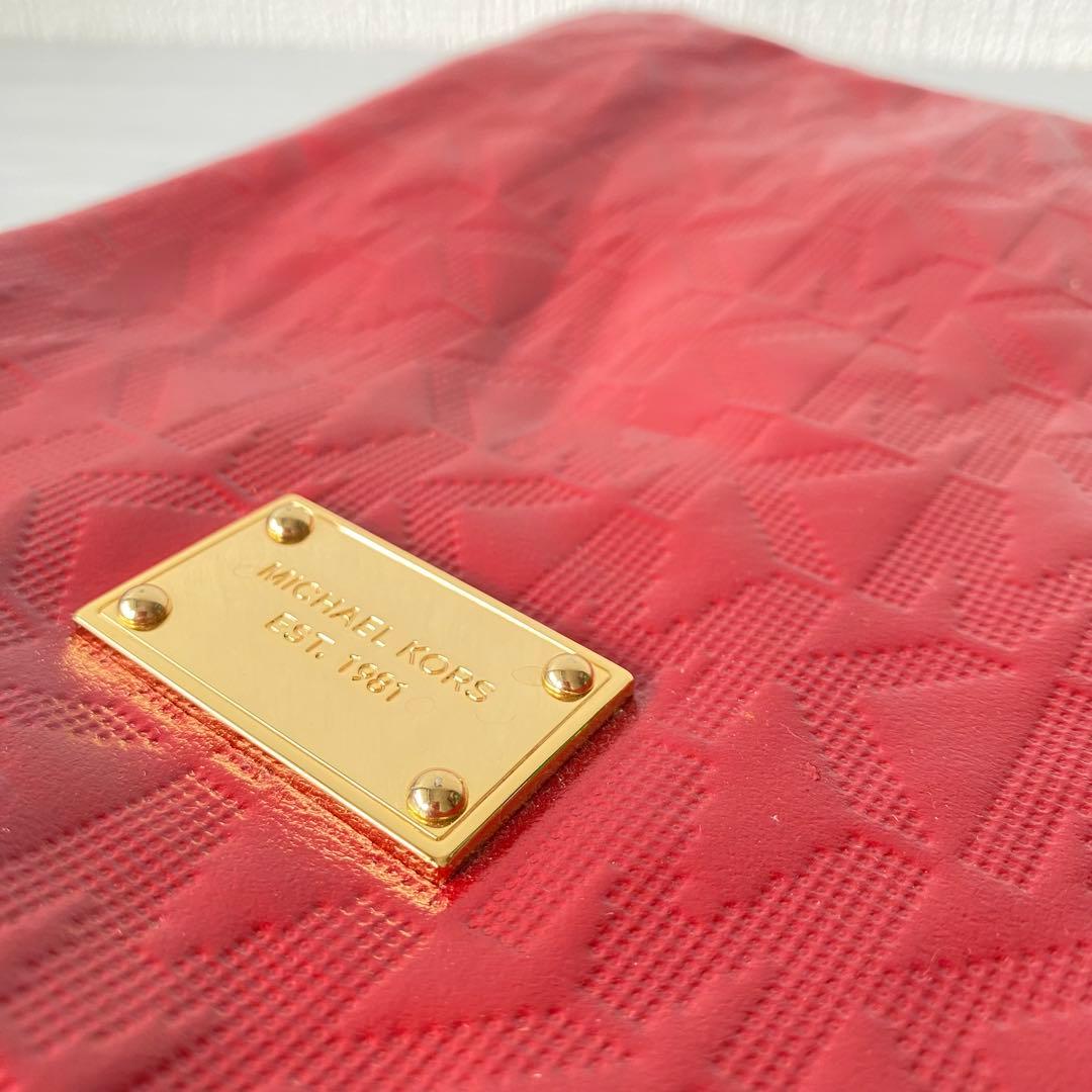 希少 MICHEL KORS iPad ケース レッド 赤 ゴールド タブレット