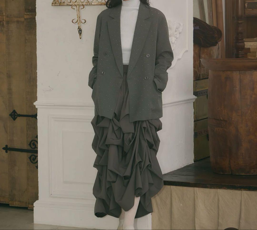 Olu. ラインストーンジャケット　新品未使用タグ付き　(color=グレー)