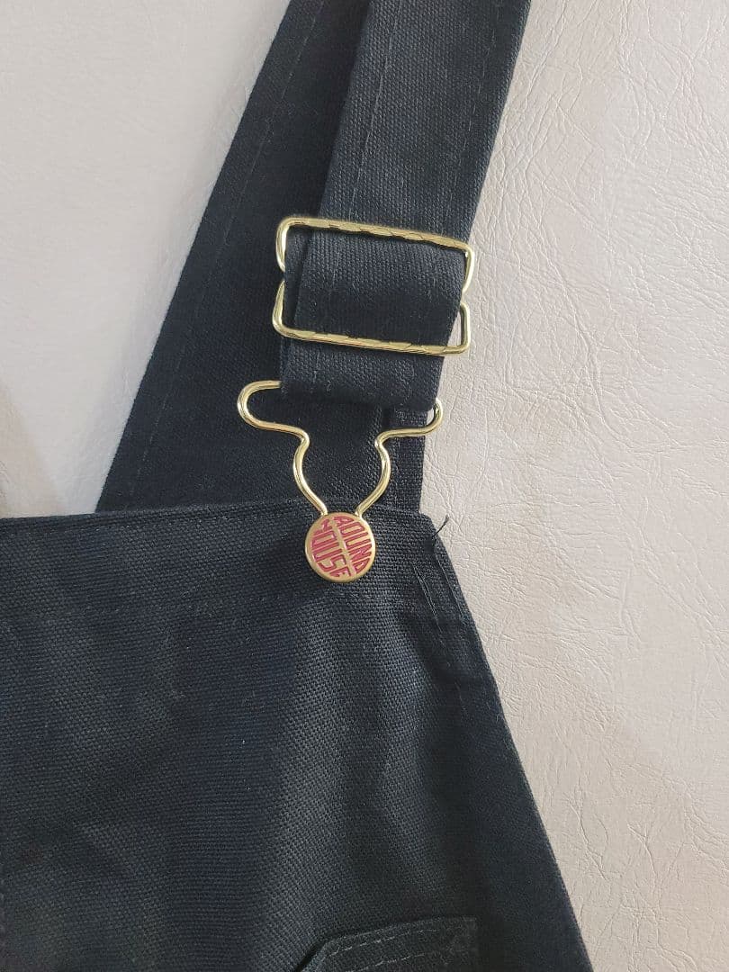 ROUND HOUSE ブラックオーバーオールw36L30　ダブルニー　ダック地