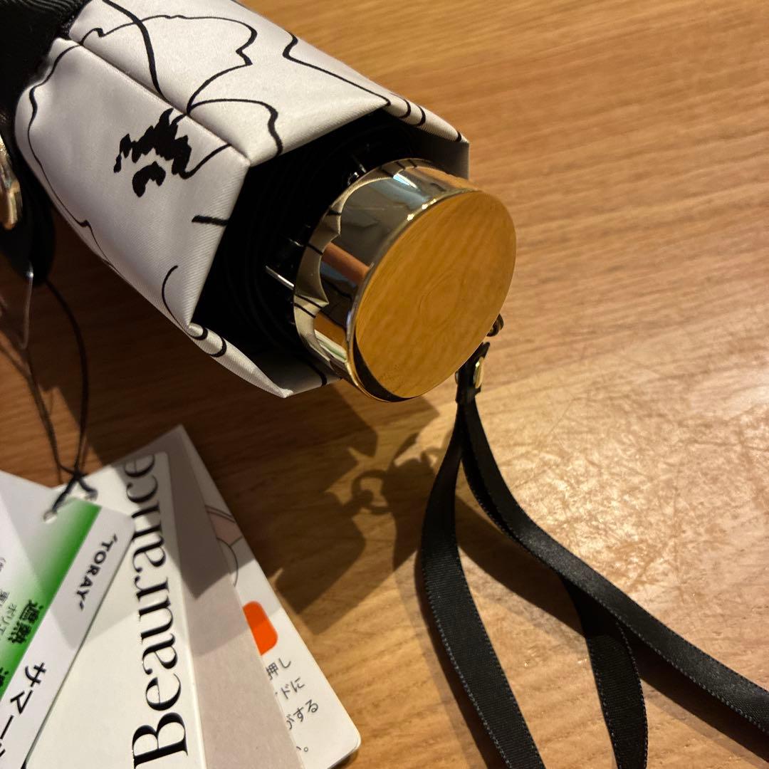 ビューランス　フラワーラインデザイン　ホワイト　晴雨兼用日傘