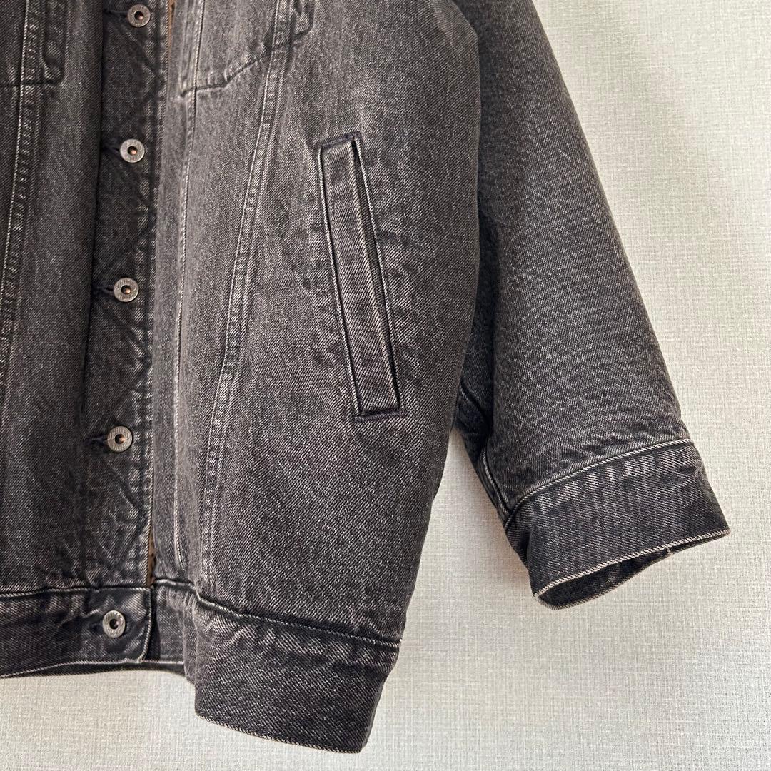スピックアンドスパン【5 2/1】ボアデニムジャケット M ブラック