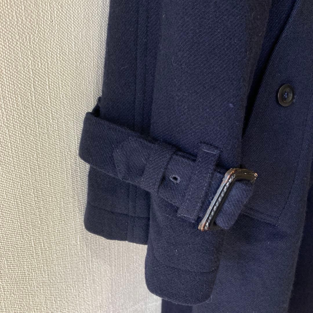 MARGARET HOWELL濃紺ウールロングコート　ステンカラーベルト　美品！