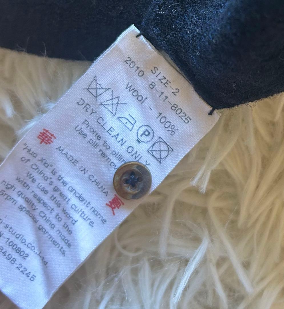 45R45rpm ウールラウンドカラー丸襟2wayロングニットワンピース　M