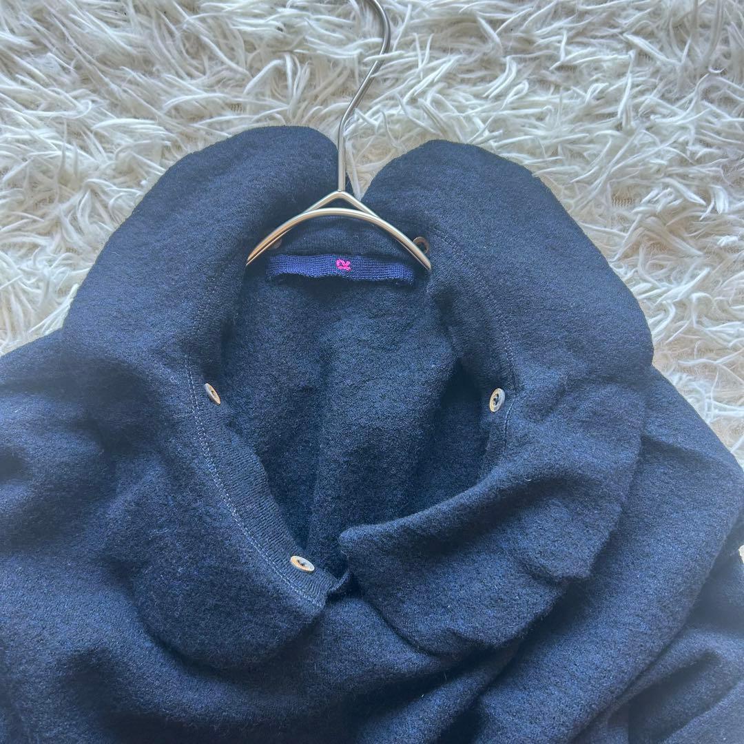 45R45rpm ウールラウンドカラー丸襟2wayロングニットワンピース　M