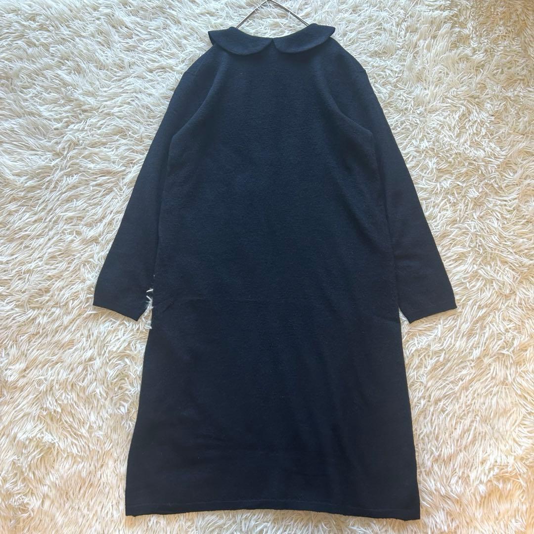 45R45rpm ウールラウンドカラー丸襟2wayロングニットワンピース　M