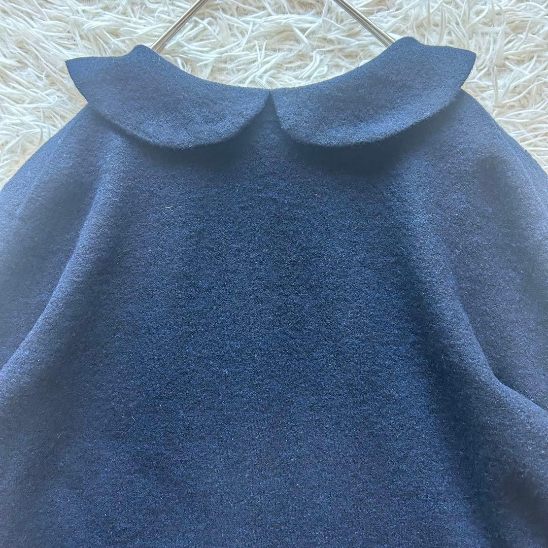 45R45rpm ウールラウンドカラー丸襟2wayロングニットワンピース　M