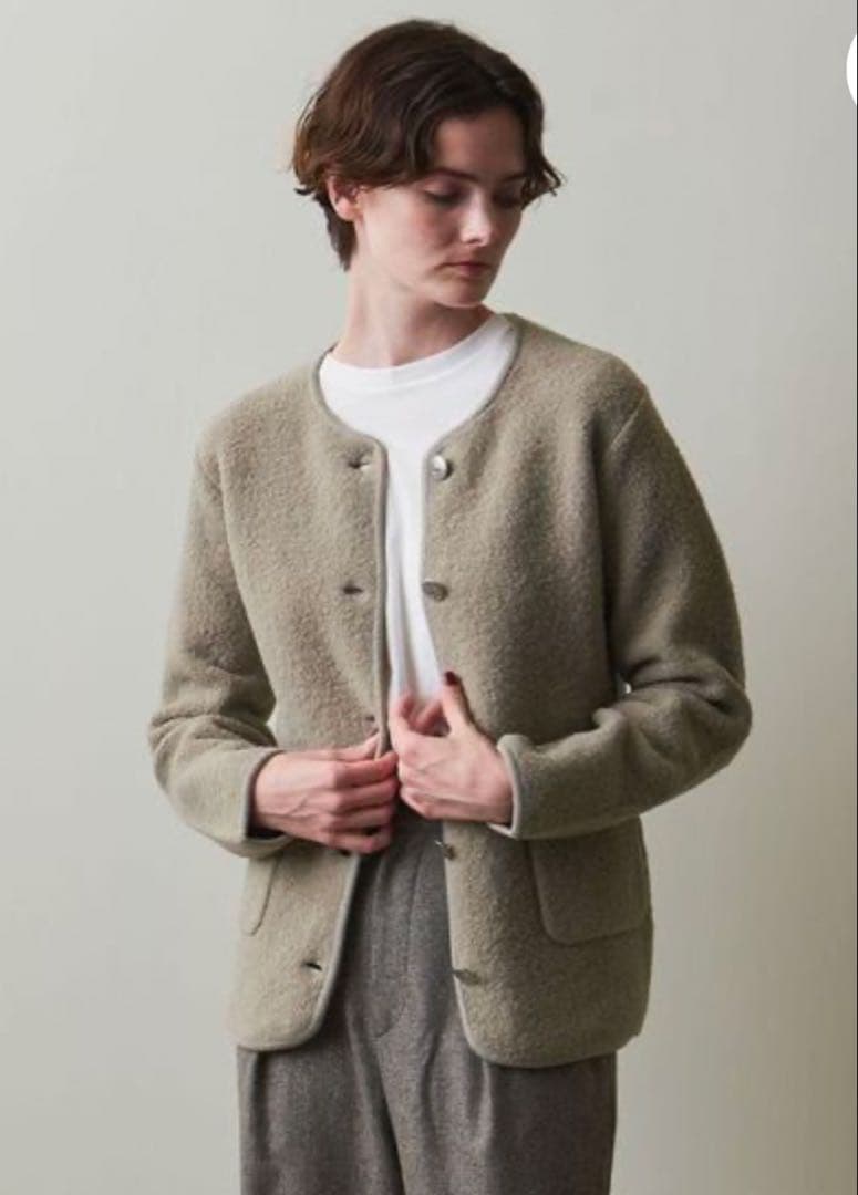 ジャケット・アウター WOOL BOUCLE KNIT JACKET
