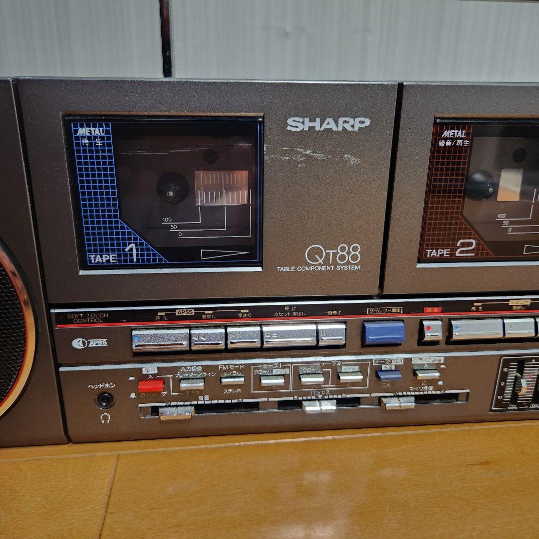 【動作品】SHARP QT-88G ダブルラジカセ