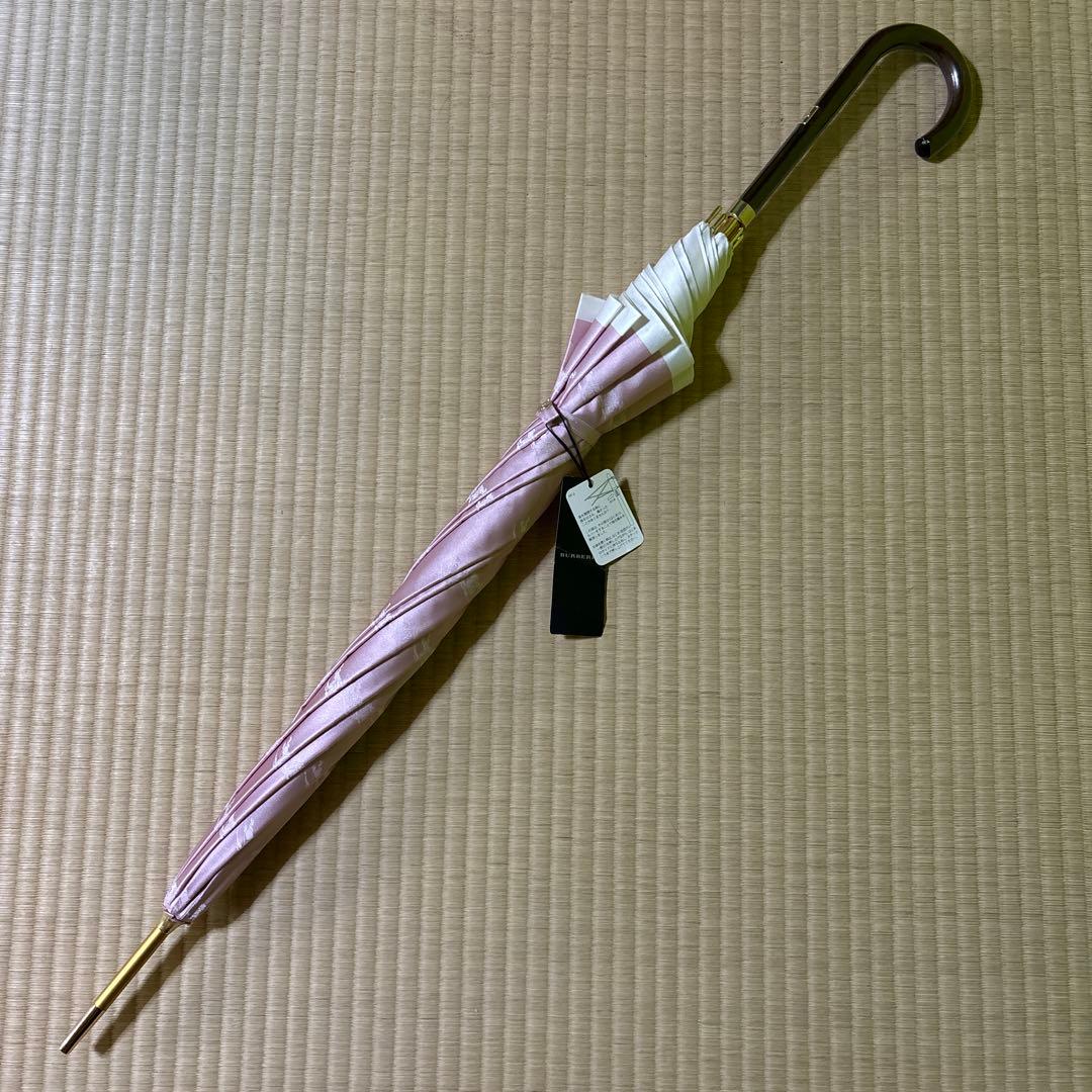 タグ付未使用 BURBERRY バーバリー ホースロゴ モノグラム 総柄 長傘