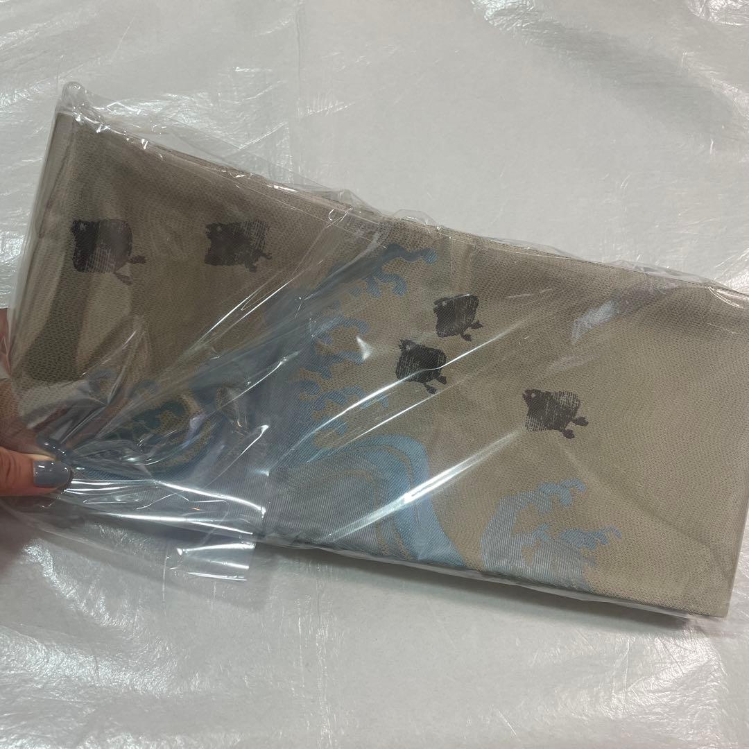 新品未開封　半幅帯 西陣織 波千鳥 リバーシブル