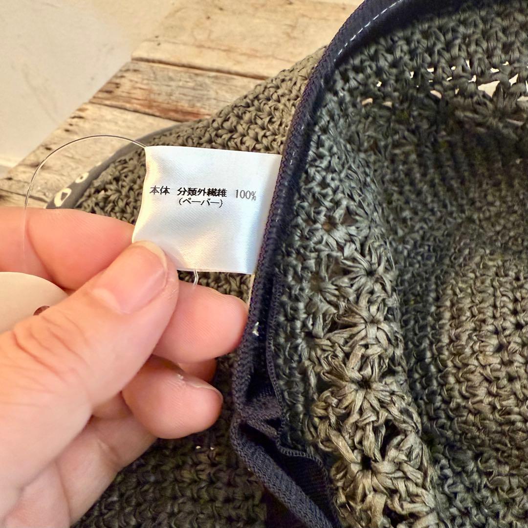 今期新品未使用☆完売商品 CA4LA リボン付きグレー麦わら帽子