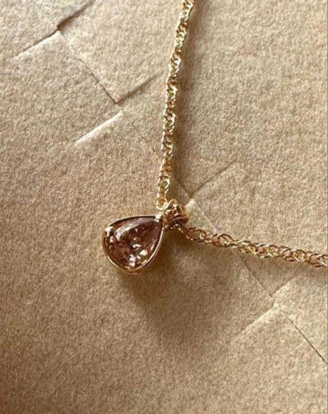 アガット ブラウンダイヤ k18pg ネックレス