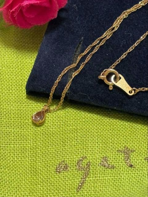 アガット ブラウンダイヤ k18pg ネックレス