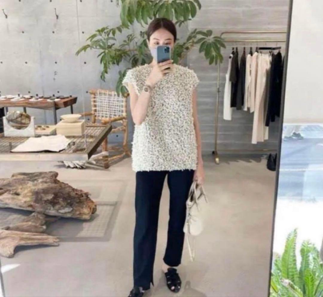 美品　EFFE BEAMS カラミリボン ブラウス