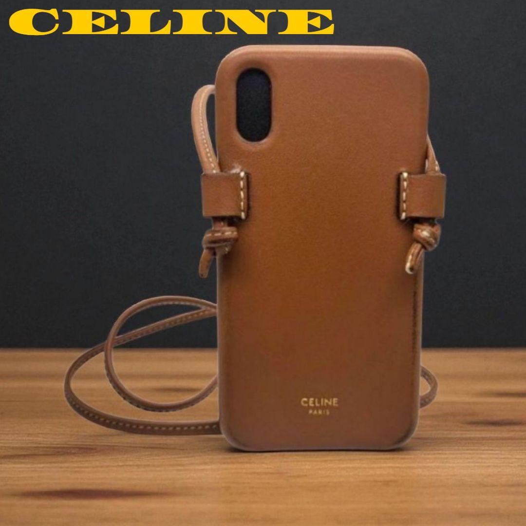 CELINE レザー iPhone X XSケースストラップ