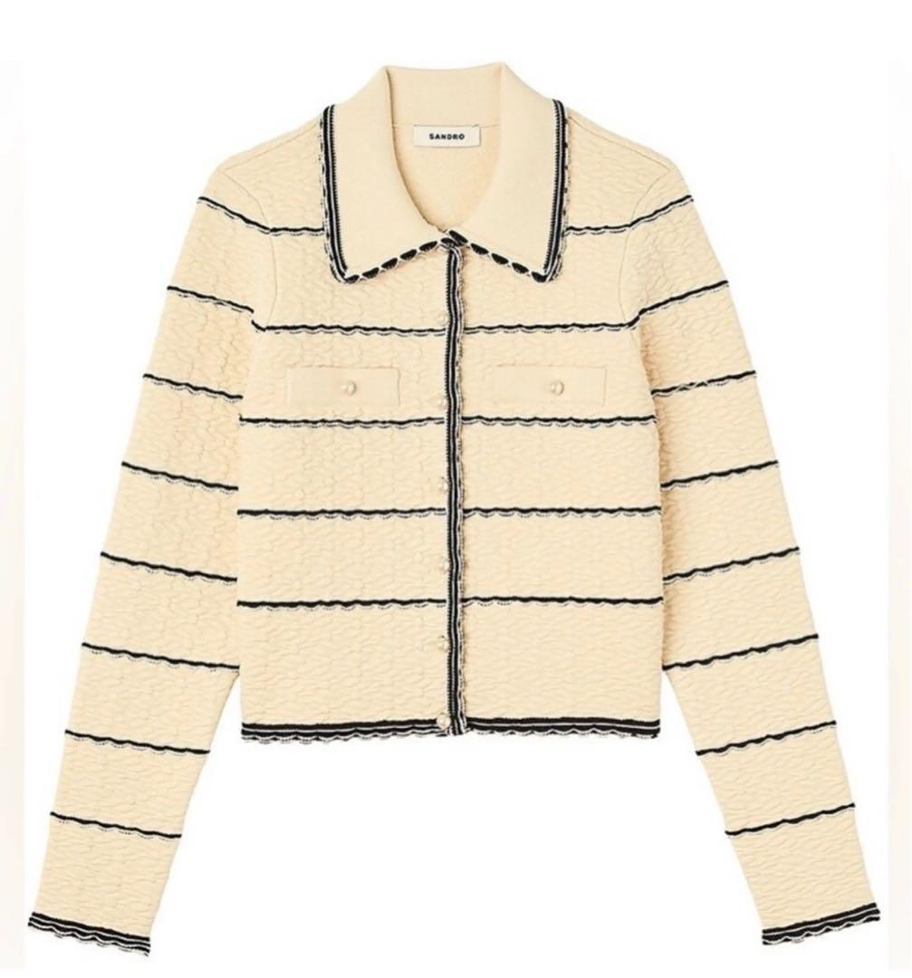 SANDRO ストライプ カーディガン 長袖