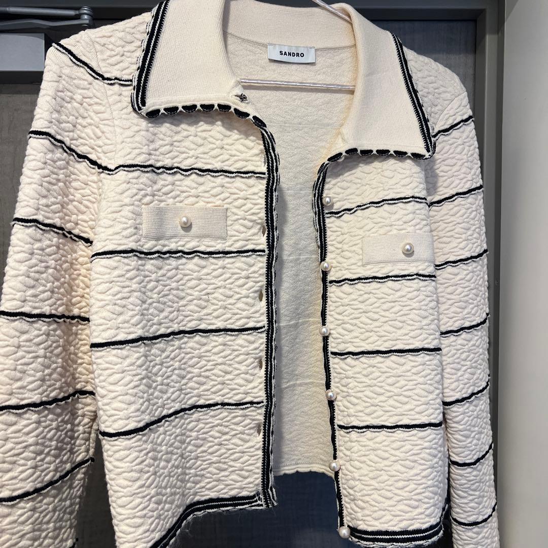SANDRO ストライプ カーディガン 長袖