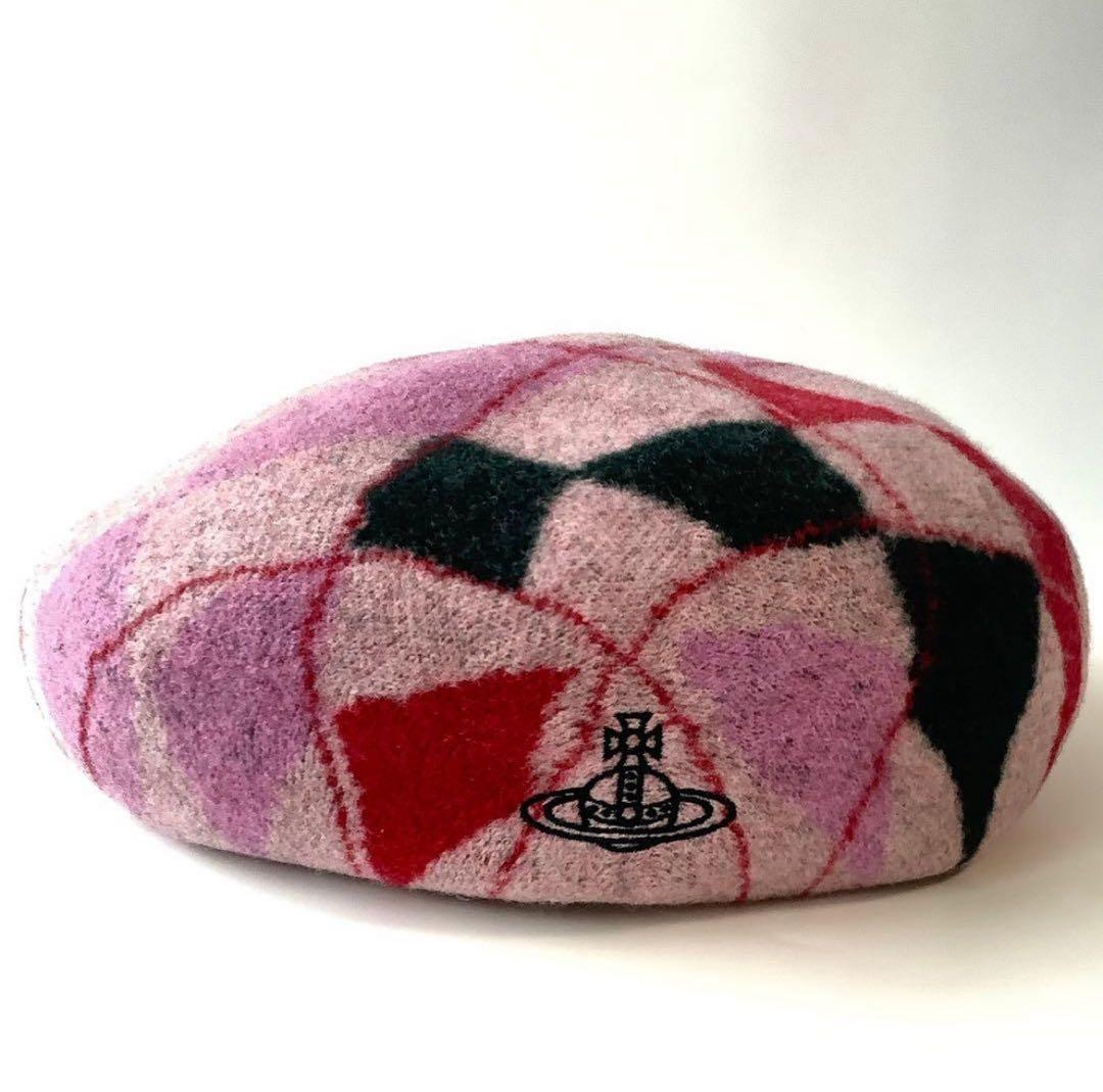 ヴィヴィアンウエストウッド ハーレクインチェック柄バスク ベレー帽