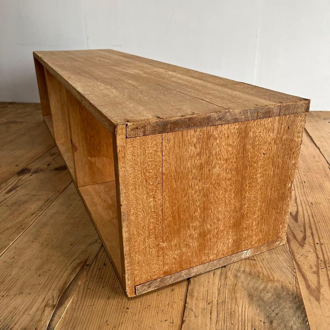 アンティーク ローボード シェルフ 仕切り棚 テレビ台 本棚 無垢材 無塗装 ②