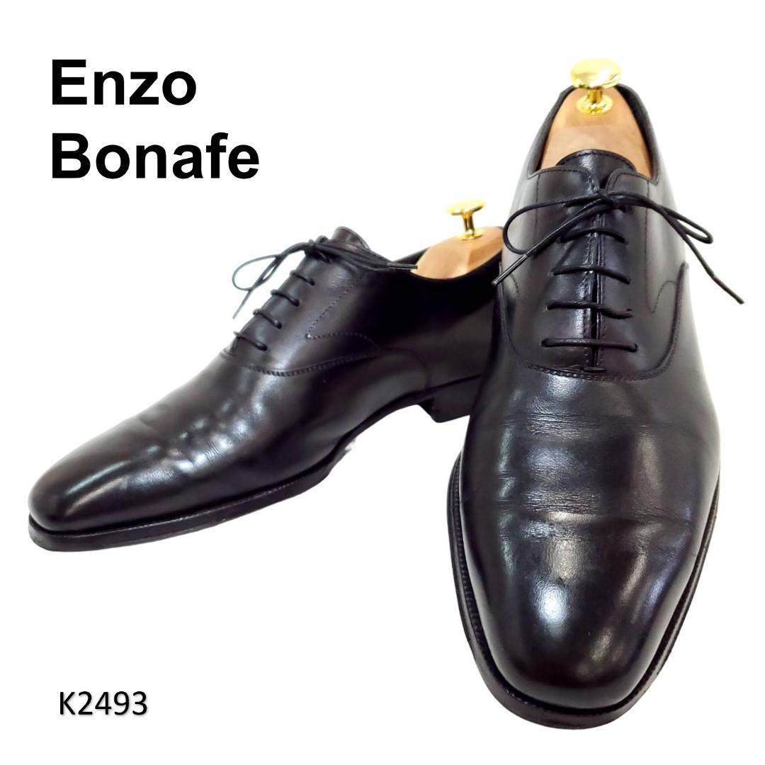 エンツォボナフェ　内羽根　プレーントゥ　本革　レザー　美品　US7　ブラック