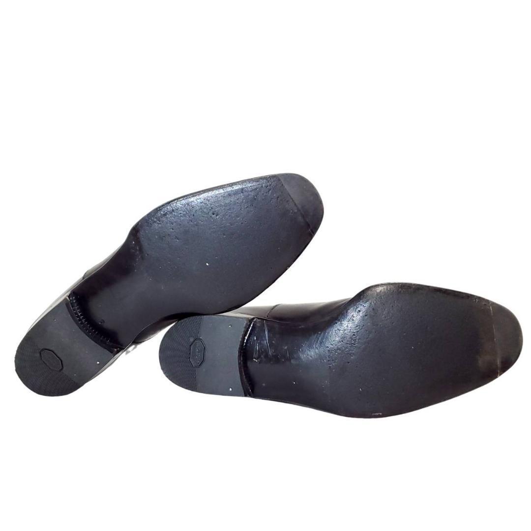 エンツォボナフェ　内羽根　プレーントゥ　本革　レザー　美品　US7　ブラック