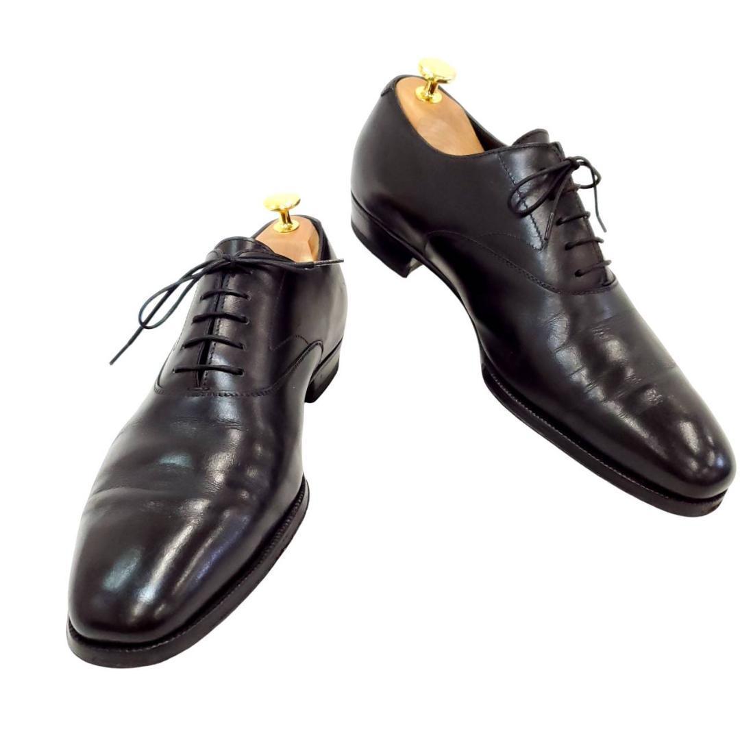 エンツォボナフェ　内羽根　プレーントゥ　本革　レザー　美品　US7　ブラック