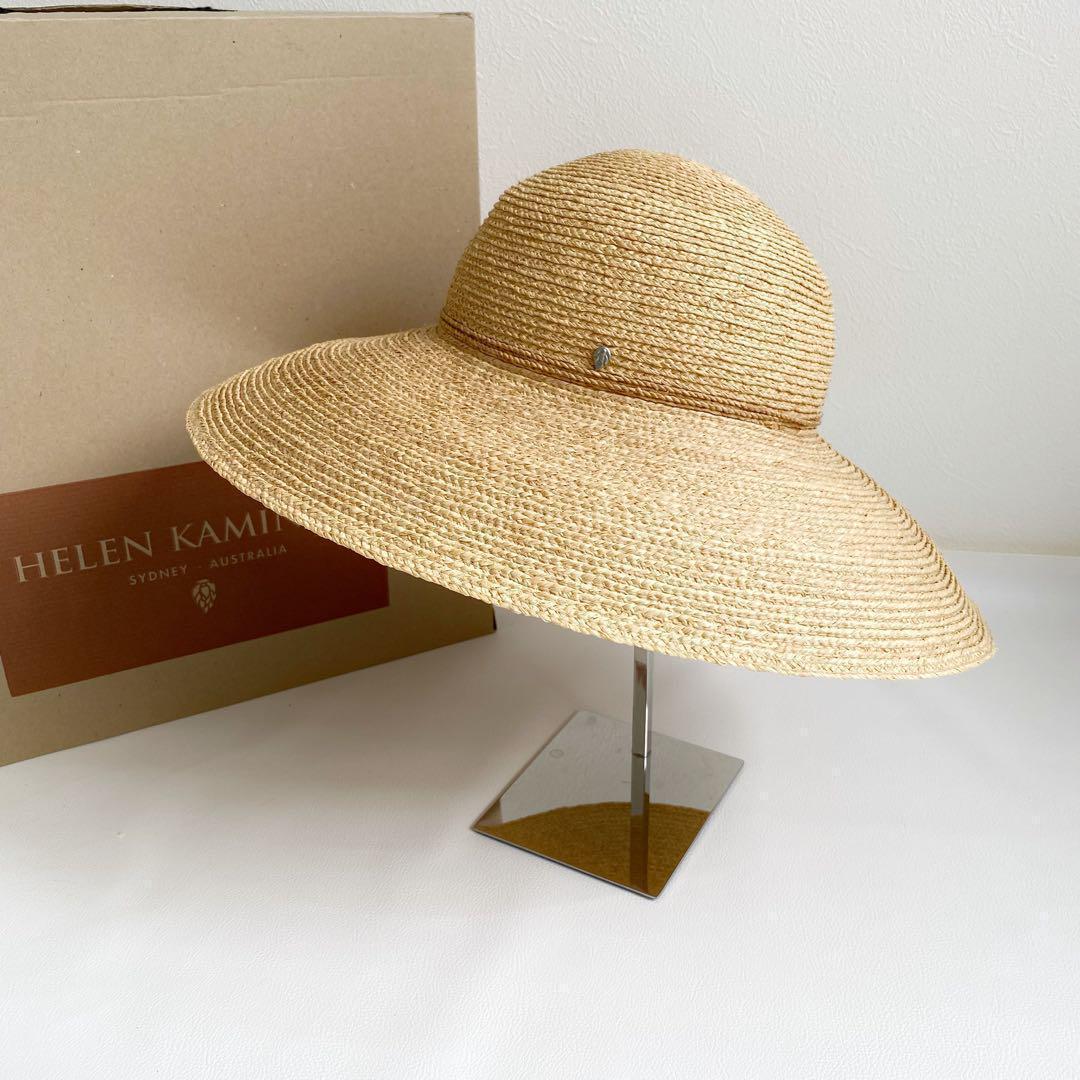 極美品　ヘレンカミンスキー　ラフィアハット　ブリム12cm