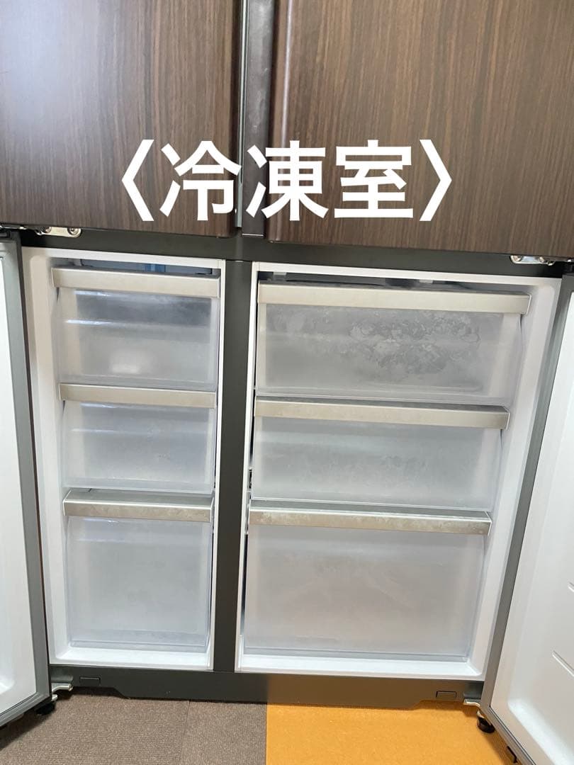 美品　値下げ　アクアAQUA AQR-TZ51J ブラウン 木目調 両開き冷蔵庫