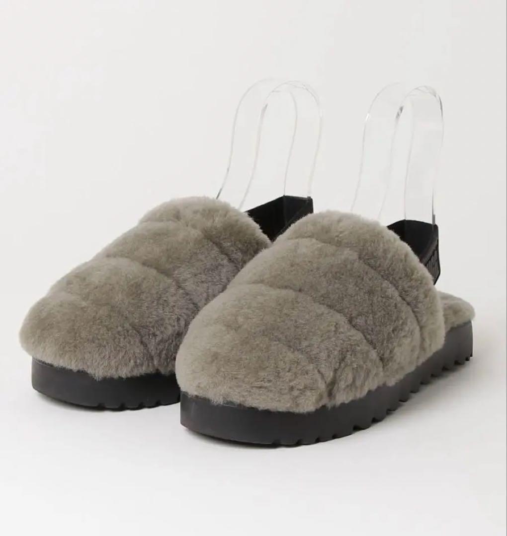UGG フラットファーサンダル美品24cm