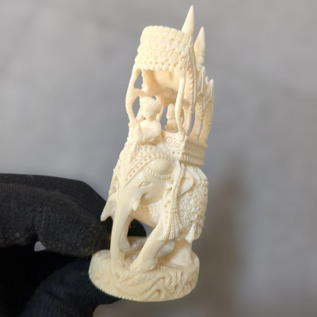 象牙風 虎 象 置物セット