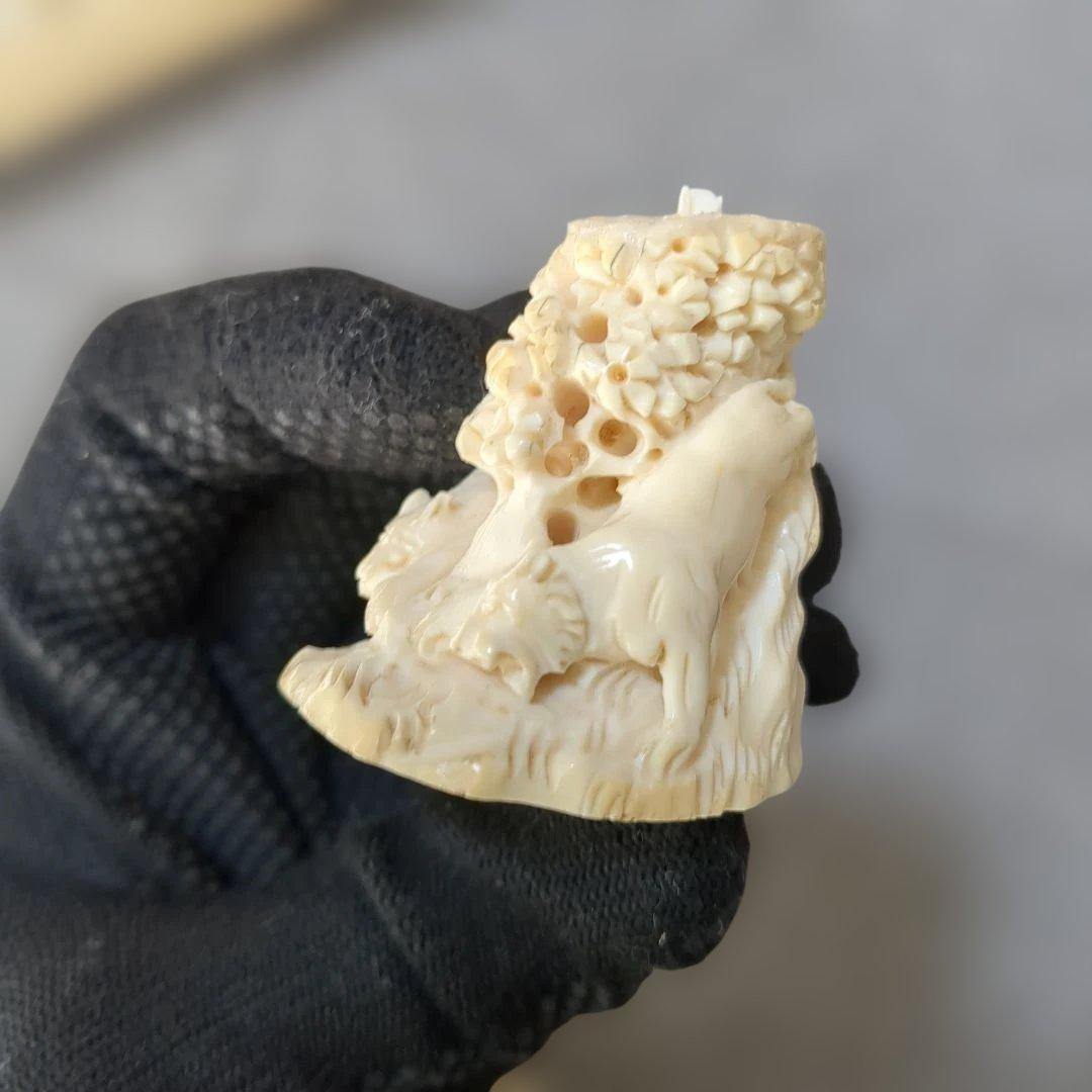 象牙風 虎 象 置物セット