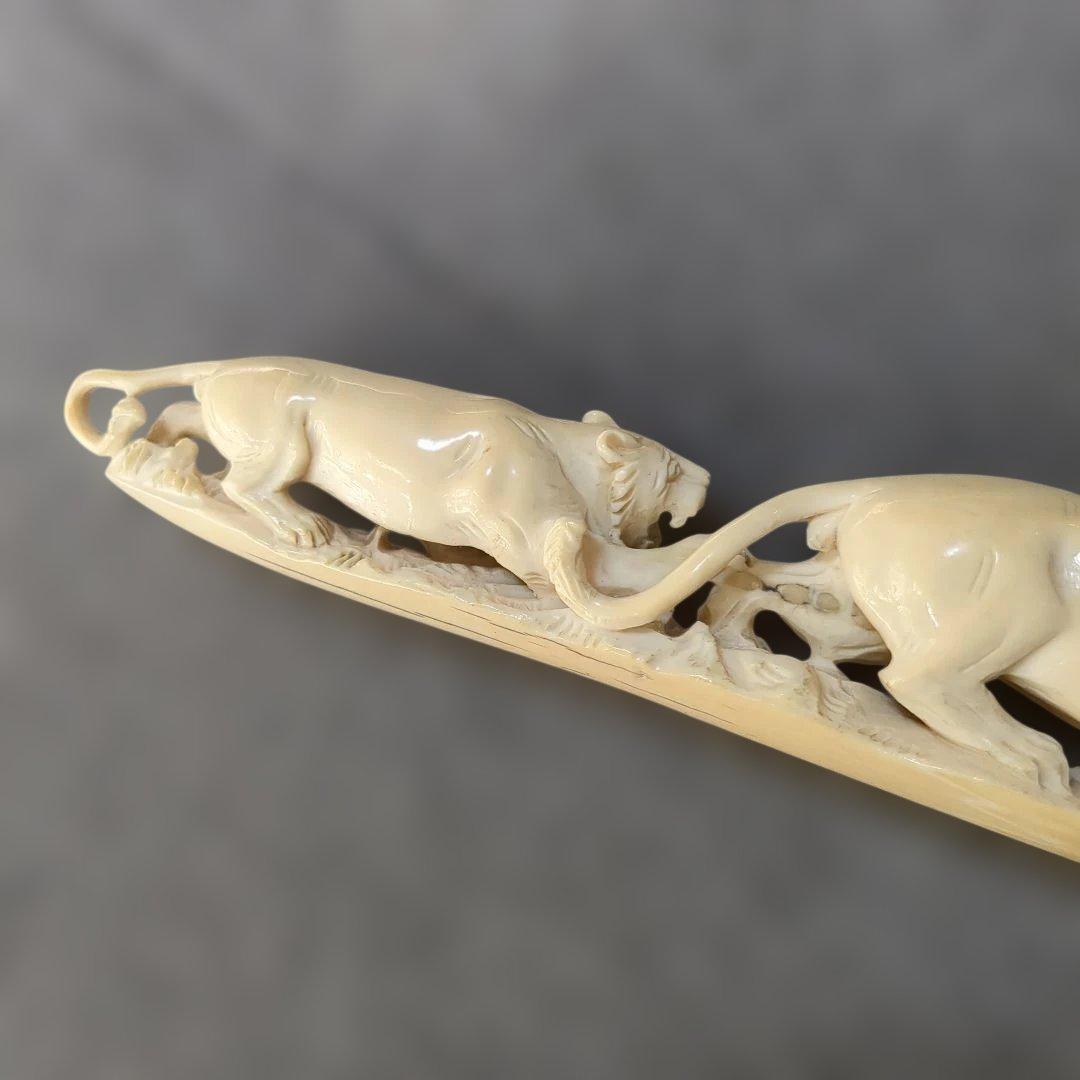 象牙風 虎 象 置物セット