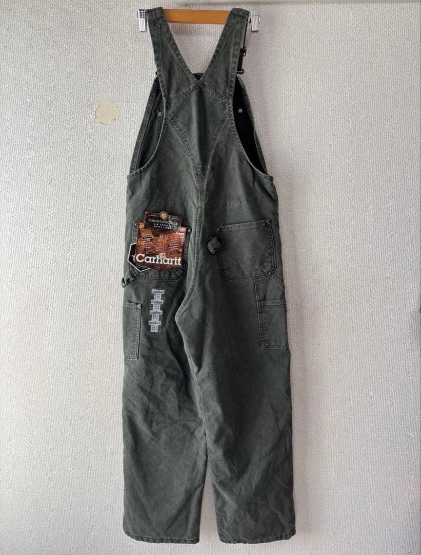 未使用 USA製 カーハート ダブルニー ダック オーバーオール モスグリーン