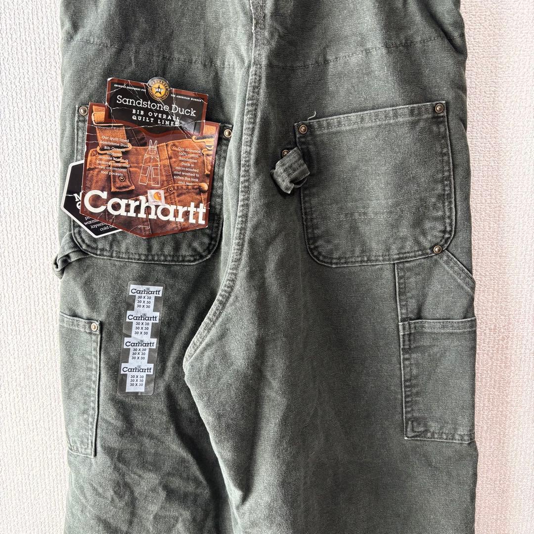 未使用 USA製 カーハート ダブルニー ダック オーバーオール モスグリーン