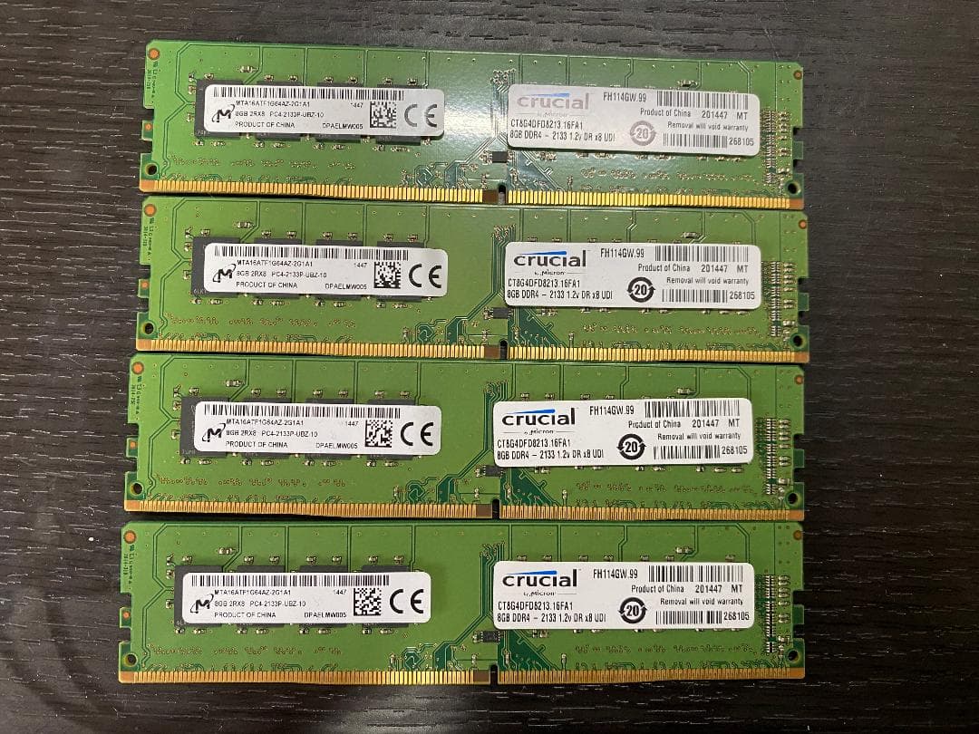 Crucial Micron DDR4-2133 8GB×4 動作確認済み