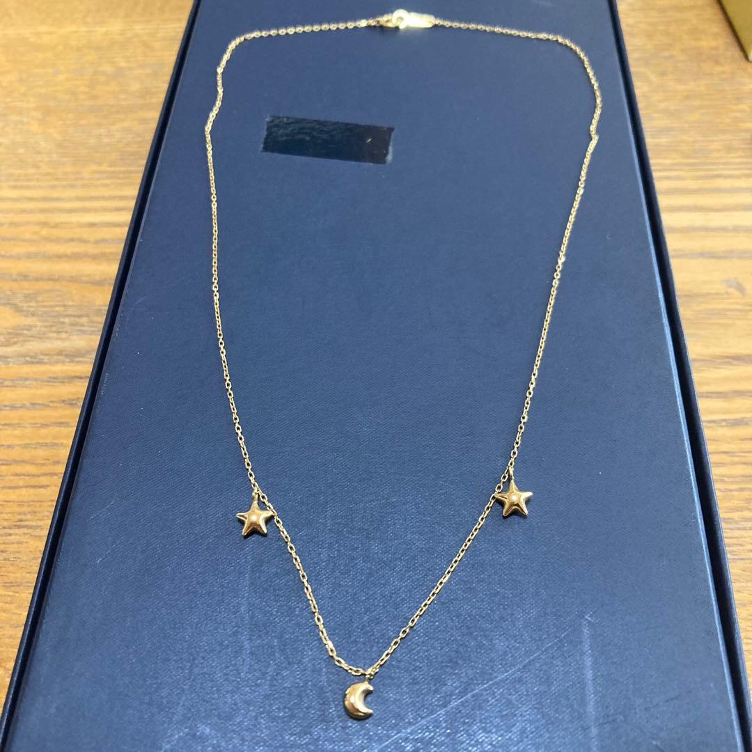 k18 月　星　ゴールド　ネックレス　ムーンスター