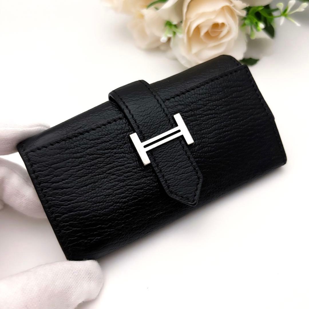 超希少✨️HERMES エルメス キーケース ブラック 黒 黄色 シルバー金具