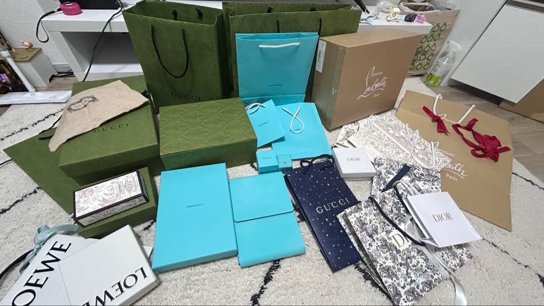 ショップ袋セット（GUCCI, Dior, LOEWE）