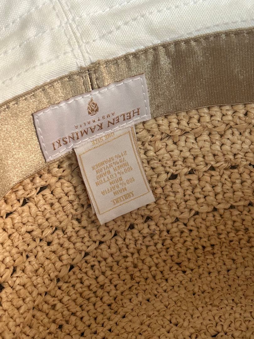 ヘレンカミンスキー・コットンとラフィアの帽子